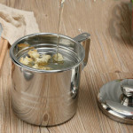(12CM /14CM) Stainless Steel Oil Filter Pot Household Large Filter Oil Residue Cup Oil Tank Kitchen Leak-Proof Oil