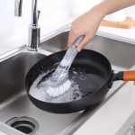 【House Partner】 Multifunction Kitchen Cleaning Brush Long Handle Dish Washing Scrub Brush Automatic Liquid Sponge Brush