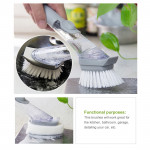 【House Partner】 Multifunction Kitchen Cleaning Brush Long Handle Dish Washing Scrub Brush Automatic Liquid Sponge Brush
