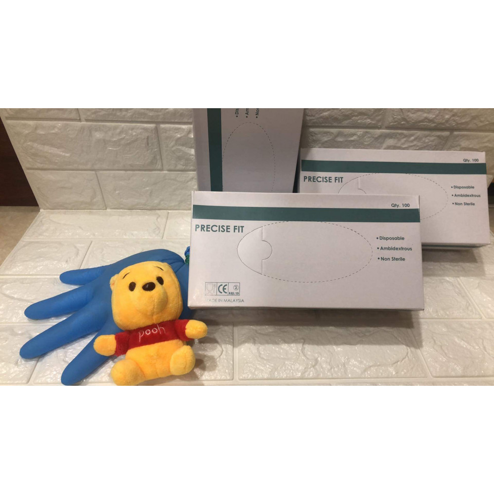 Sarung Tangan Latex Nitril Hand glove Blue/Ivory color Size M, L (Powder Free)100 pcs M/L Sarung Tangan Latex Nitril Hand glove Blue/Ivory color Size M, L (Powder Free)100 pcs M/L
