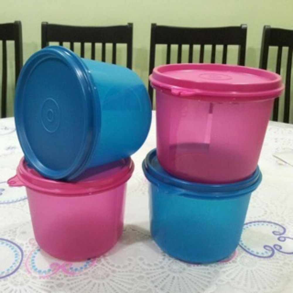 TUPPERWARE SNACK N ALL 550ML (4PCS) PINK N GREEN