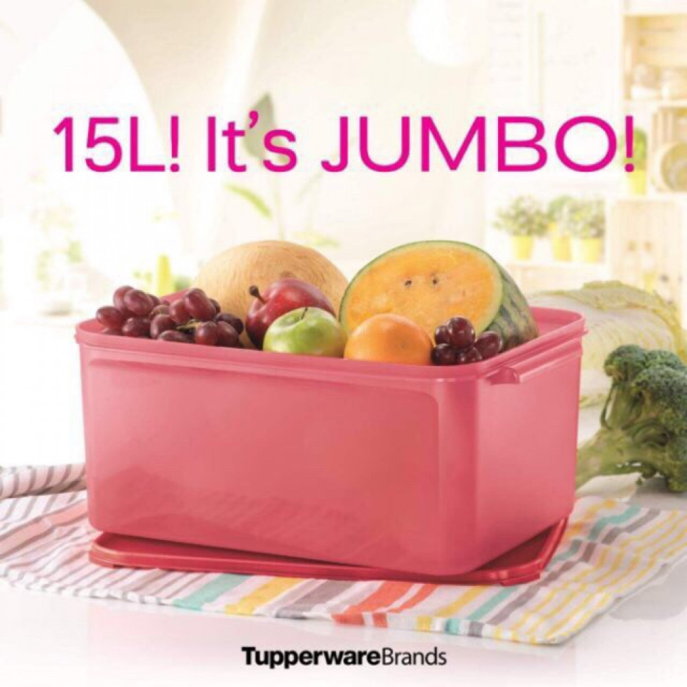  TUPPERWARE JUMBO MODULAR KEEPER (1) 15 LITERS EMBERGLOW