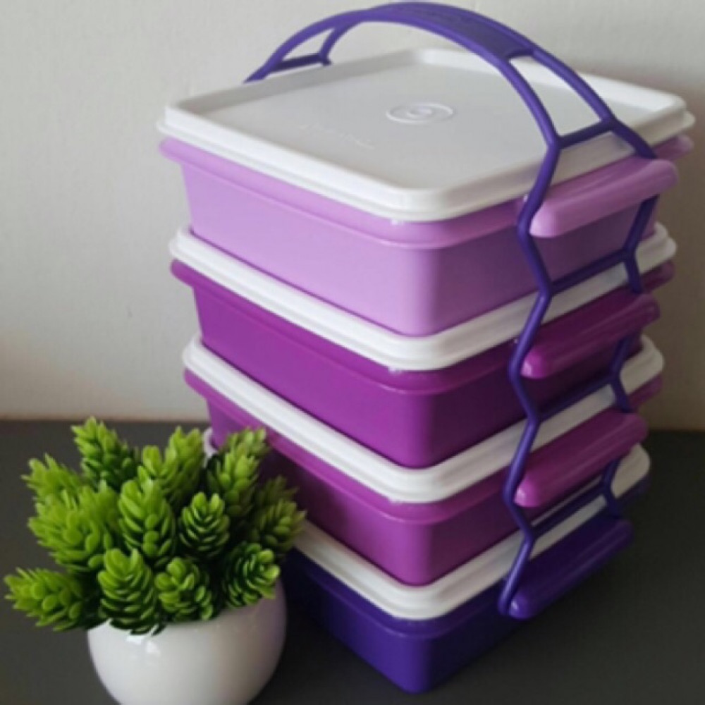 TUPPERWARE SMALL GOODY BOX 790ML (4PCS) PURPLE TUPPERWARE SMALL GOODY BOX 790ML (4PCS) PURPLE