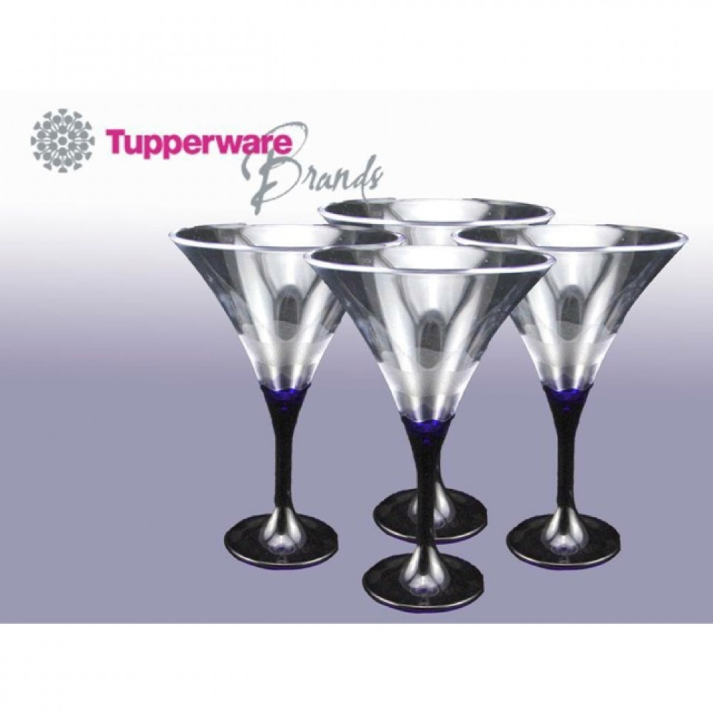 TUPPERWARE ILLUSIONS COCKTAIL GLASS ( 1 PCS ) BLUE MIX TRANSPARENT