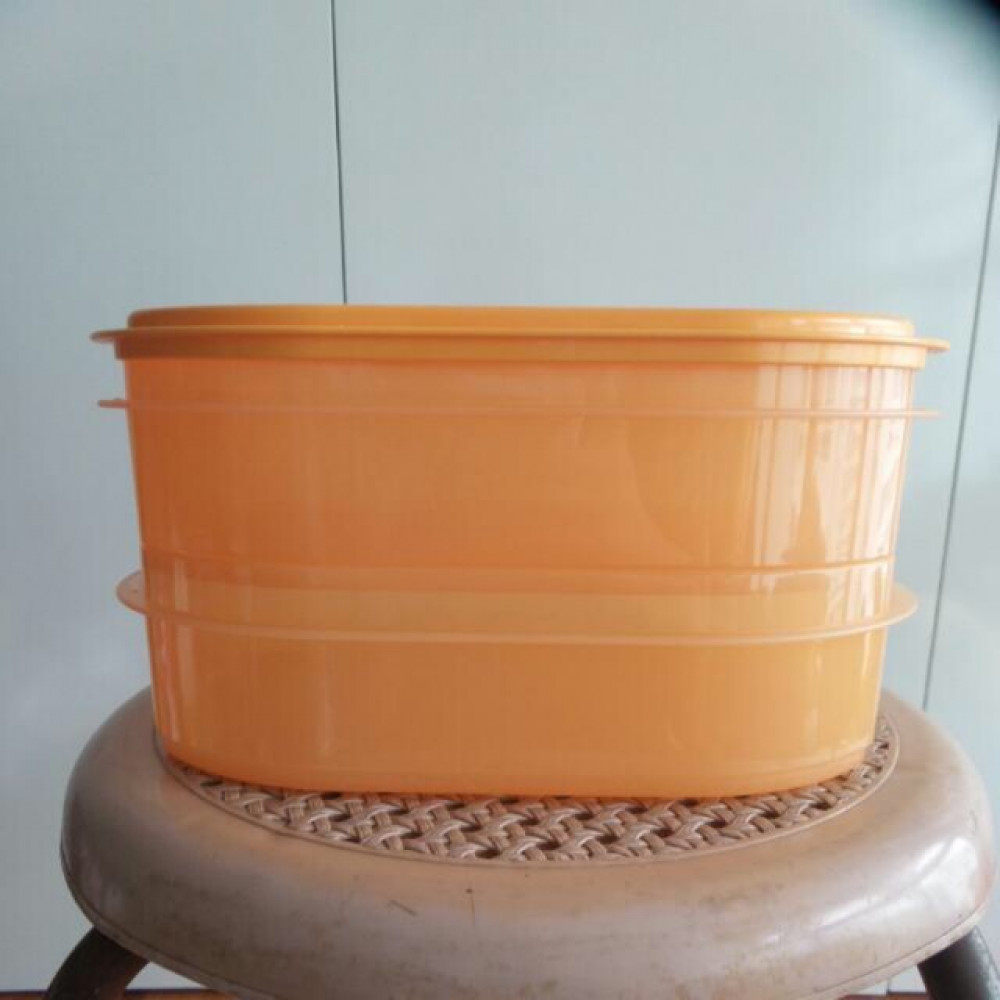 Tupperware Stackable Tall 2pcs 1.4L Orange Tupperware Stackable Tall 2pcs 1.4L Orange