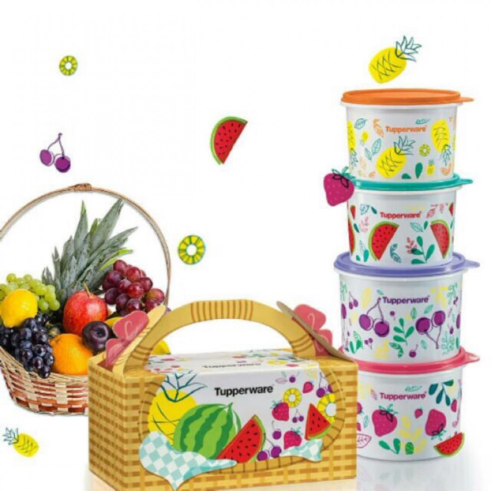 Tupperware Fruity Canister Set (4pcs) with box