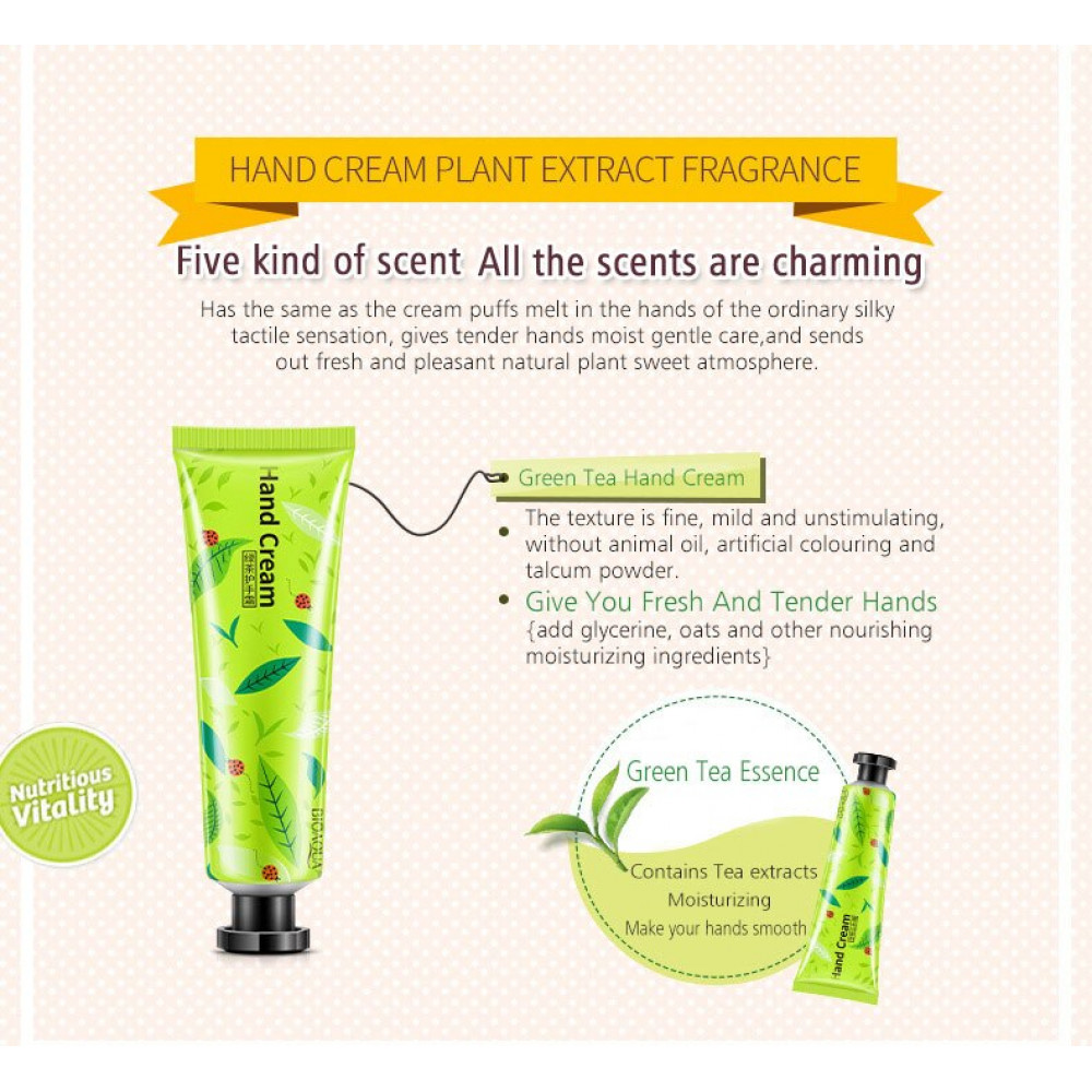 Green Tea BIOAQUA Moisturizing Anti-drying Exfoliating Hand Cream Green Tea BIOAQUA Moisturizing Anti-drying Exfoliating Hand Cream