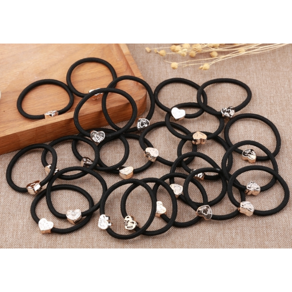 Hair Rubber Band With Gold Beads Hair Accessorie Rubber band Hair Rubber Band With Gold Beads Hair Accessorie Rubber band