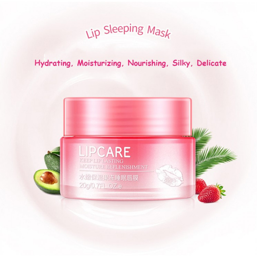 BIOAQUA Strawberry Lip Sleeping Mask Lipcare Moisture Replenishment Moisturizing Jelly Sleep Lip Film