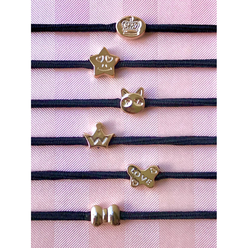 Hair Rubber Band With Gold Beads Hair Accessorie Rubber band