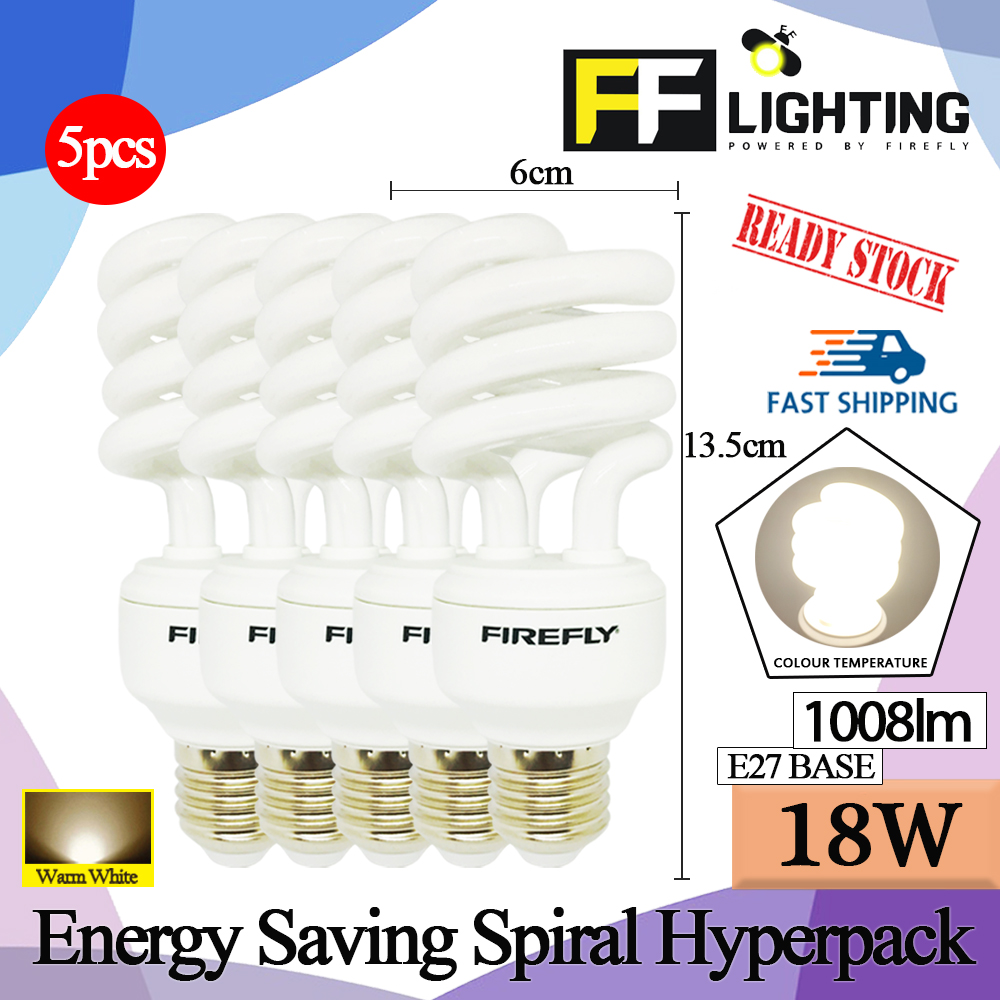FFLighting Energy Saving Spiral 18W E27 Warm White (HYPERPACK) FFLighting Energy Saving Spiral 18W E27 Warm White (HYPERPACK)