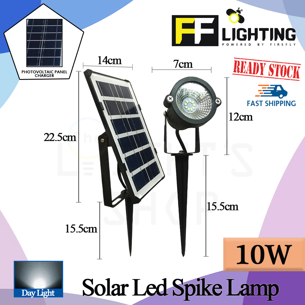 FFLighting Solar Led Spike Lamps 10W Day Light FFLighting Solar Led Spike Lamps 10W Day Light