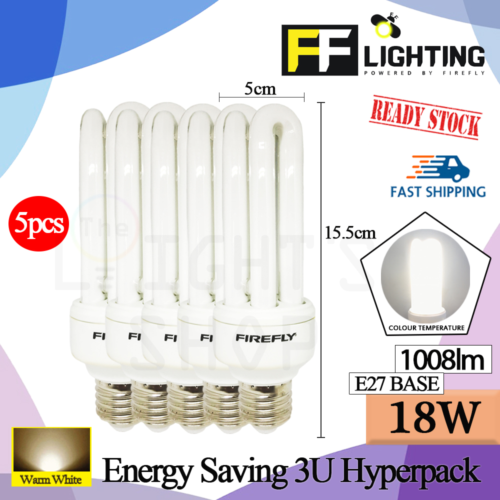 FFLighting Energy Saving 3U 18W E27 Warm White (HYPERPACK) FFLighting Energy Saving 3U 18W E27 Warm White (HYPERPACK)