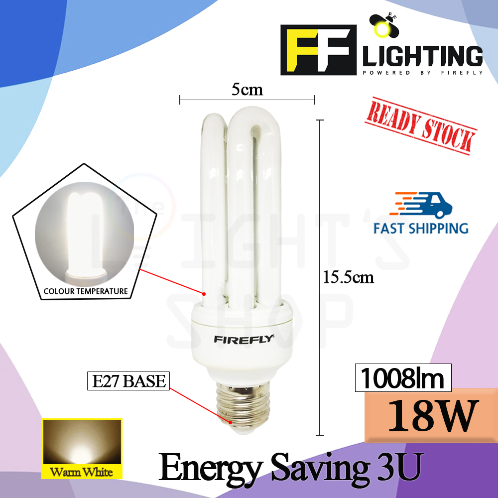 FFLighting Energy Saving 3U 18W E27 Warm White FFLighting Energy Saving 3U 18W E27 Warm White