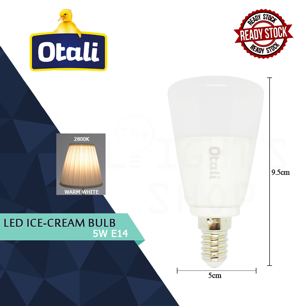 Otali Led Ice Cream Bulb 5W E14 Warm White Otali Led Ice Cream Bulb 5W E14 Warm White