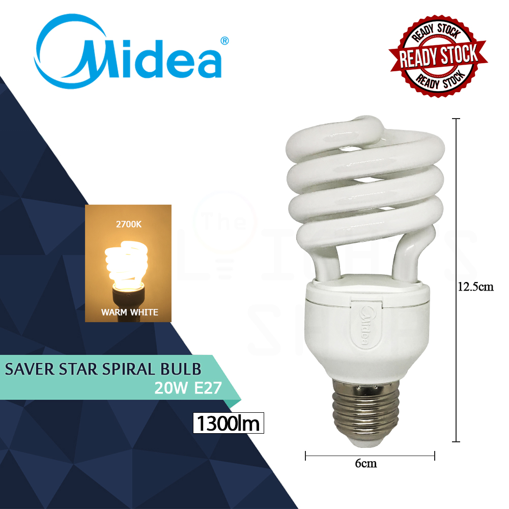 Midea Saver Star Spiral Bulb 20W E27 Warm White Midea Saver Star Spiral Bulb 20W E27 Warm White