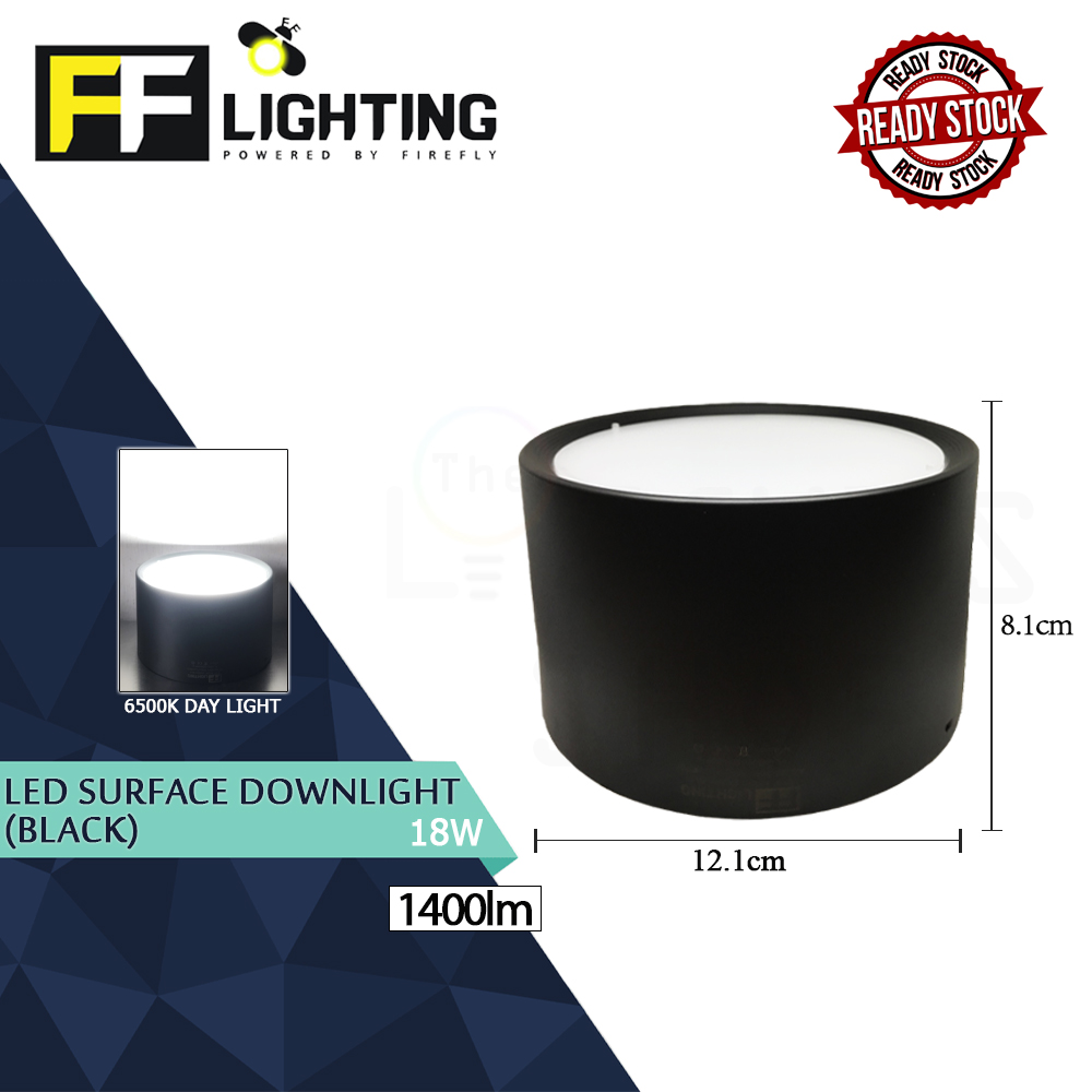 FFLighting Led Surface Downlight 18W Black Day Light