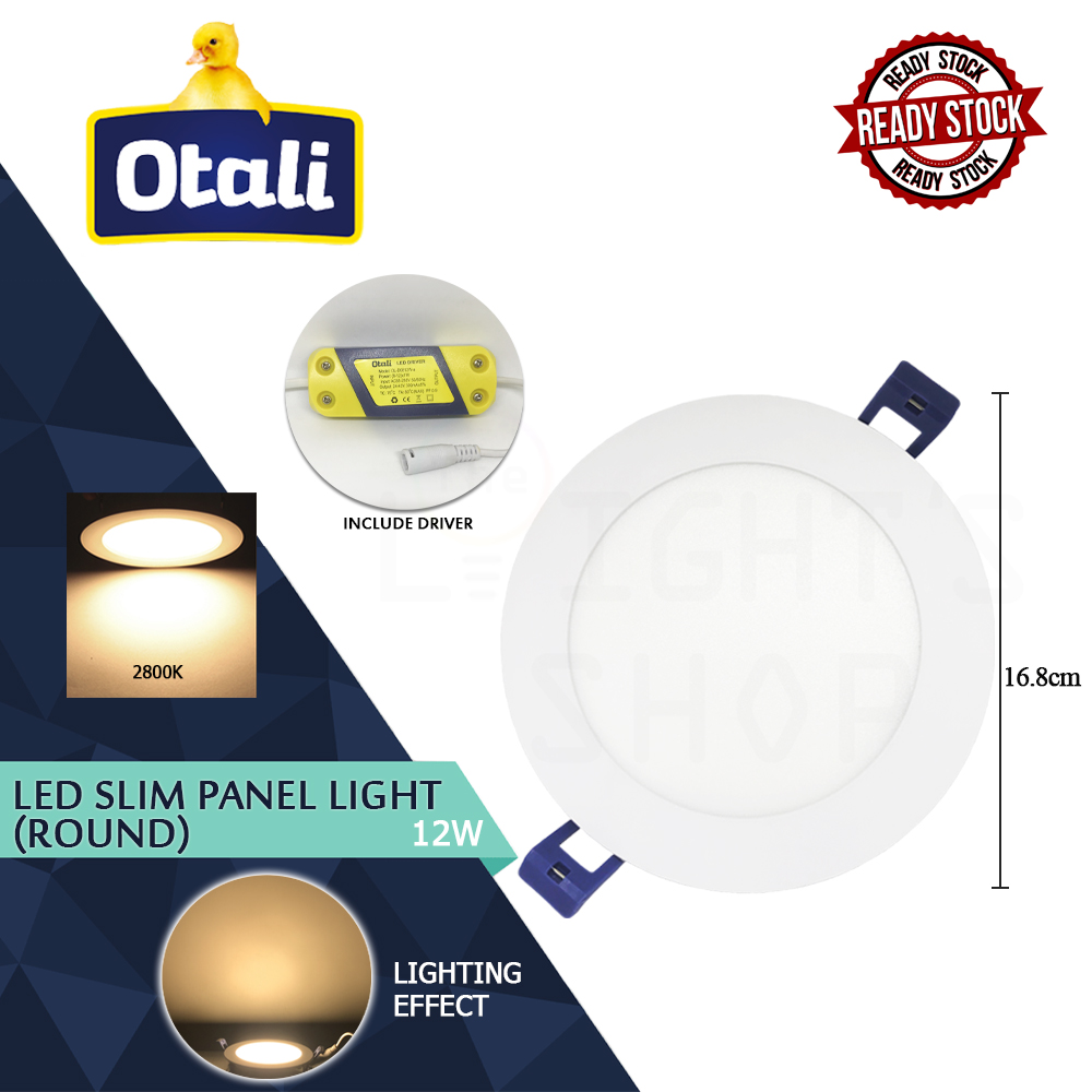 Otali Slim Panel Light 12W Round 2800K Otali Slim Panel Light 12W Round 2800K