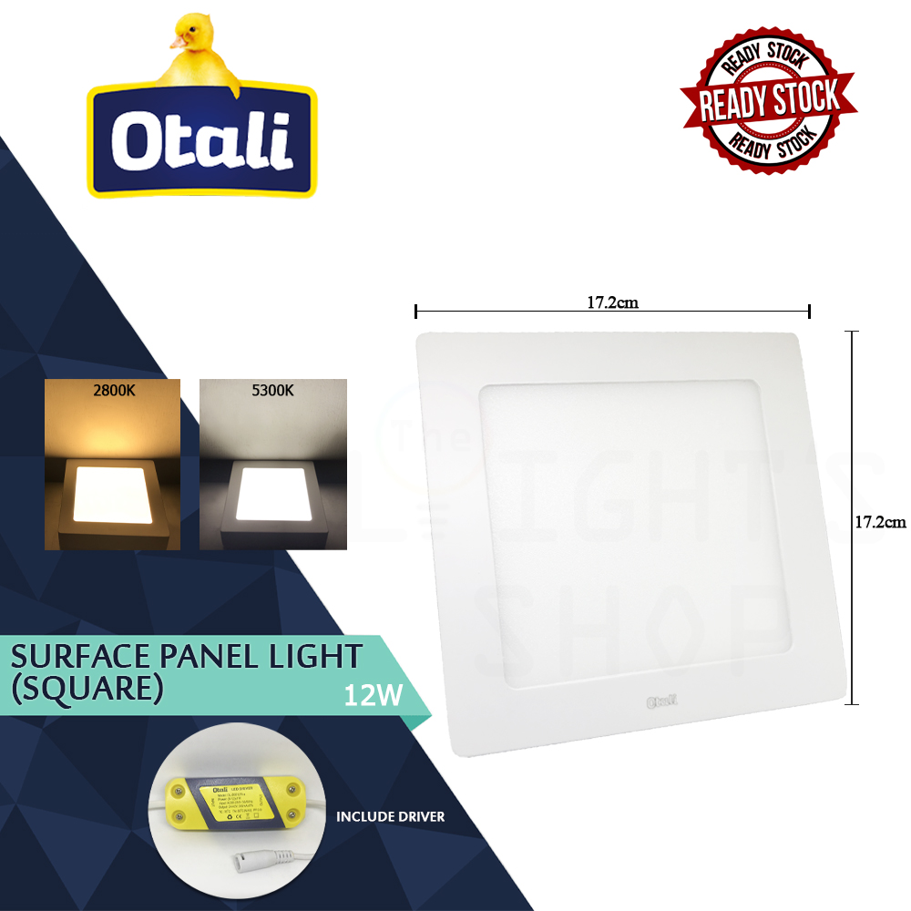 Otali Surface Panel Light 12W Square 5300K/2800K Otali Surface Panel Light 12W Square 5300K/2800K
