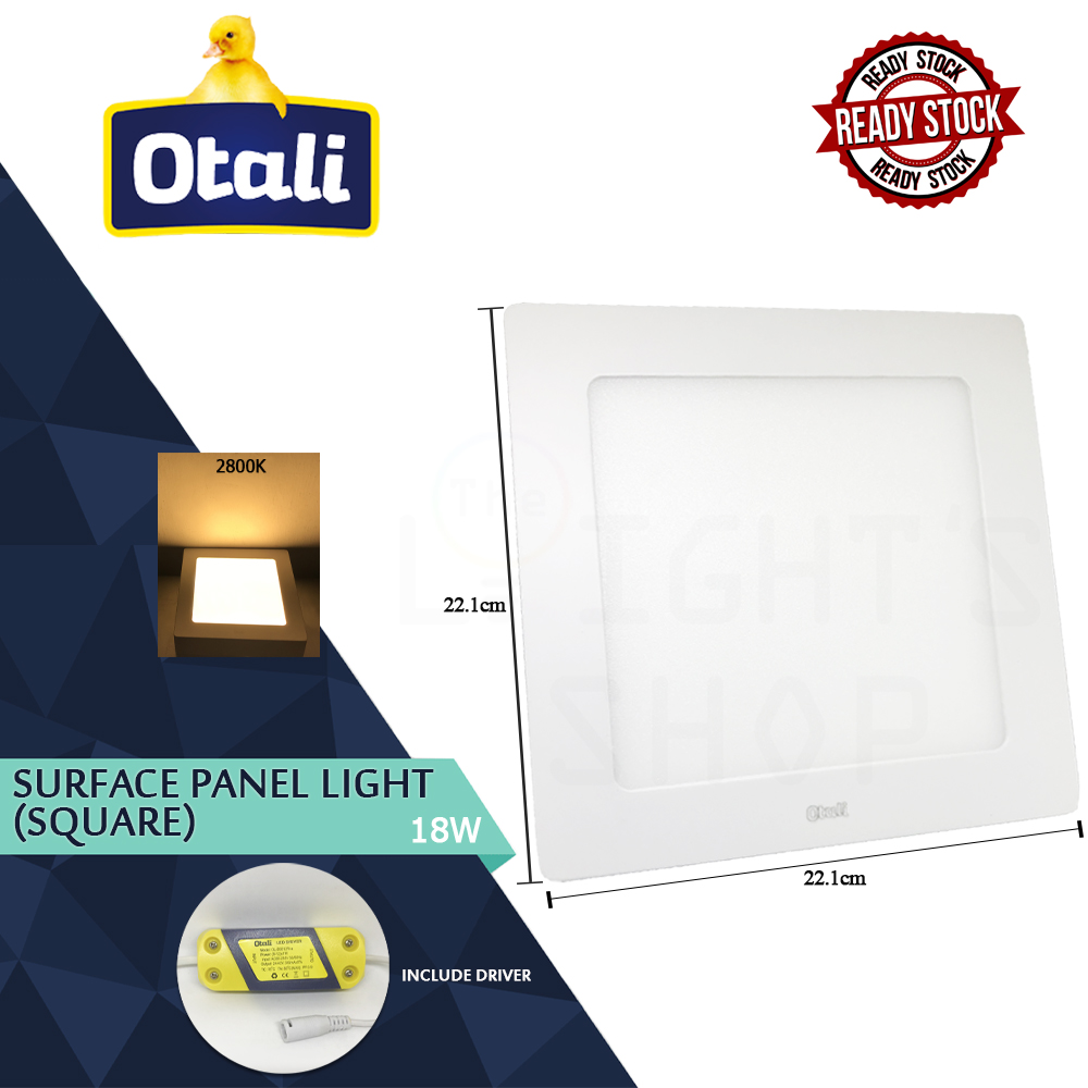 Otali Surface Panel Light 18W Square 2800K