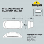 Fumagalli Francy OP Black/Grey Opal E27#Wall Light#Wall Lamp#Lampu Dinding