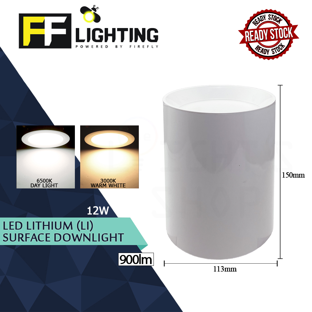 FFL Led Lithium (Li) Surface Downlight 12W Day Light/Warm White#FF Lighting#Led Downlight#Ceiling Light#Lampu Siling FFL Led Lithium (Li) Surface Downlight 12W Day Light/Warm White#FF Lighting#Led Downlight#Ceiling Light#Lampu Siling