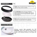 Fumagalli Danzi Black/Grey/White Opal E27#Wall Light#Wall Lamp#Ceiling Light#Ceiling Lamp#Lampu Dinding#Lampu Siling