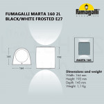 Fumagalli Marta 160 2L Black/White Frosted GX53 Led 6W 4K#Wall Light#Wall Lamp#Lampu Dinding
