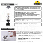 Fumagalli Amelia 400 Black/Grey Opal E27 Filament Led 6W 2.7K#Landscape Light#Garden Lamp#Outdoor Light#Lampu Luar