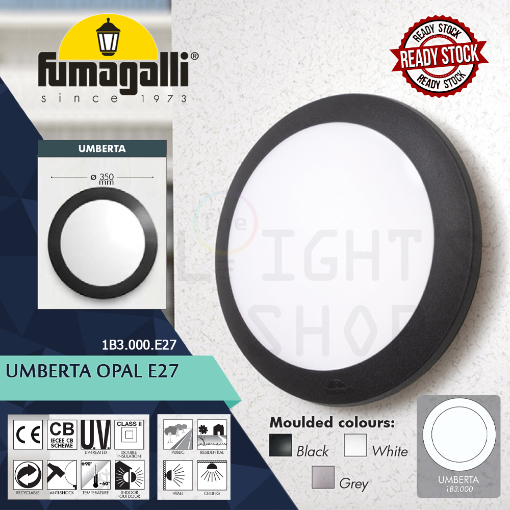 Fumagalli Umberta Black/Grey/White Opal E27#Wall Light#Wall Lamp#Ceiling Light#Ceiling Lamp#Lampu Dinding#Lampu Siling Fumagalli Umberta Black/Grey/White Opal E27#Wall Light#Wall Lamp#Ceiling Light#Ceiling Lamp#Lampu Dinding#Lampu Siling
