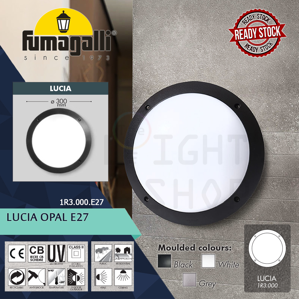 Fumagalli Lucia Black/Grey/White Opal E27 Blue/Orange Backlit#Wall Light#Wall Lamp#Ceiling Light#Lampu Siling/Dinding Fumagalli Lucia Black/Grey/White Opal E27 Blue/Orange Backlit#Wall Light#Wall Lamp#Ceiling Light#Lampu Siling/Dinding