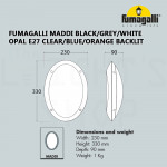 Fumagalli Maddi Black/Grey/White Opal E27 Blue/Orange Backlit#Wall Light#Wall Lamp#Ceiling Light#Lampu Siling/Dinding