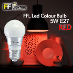 FFL Led Colour Bulb 5W E27 Red#FF Lighting#E27 Bulb#Color Bulb#Led Bulb#Mentol#电灯泡