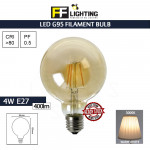 FFL Led Filament Bulb G95 4W E27 Warm White#FF Lighting#E27 Bulb#Edison Bulb#Led Bulb#G95 Bulb#Vintage Light#Mentol#电灯泡