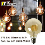 FFL Led Filament Bulb G95 4W E27 Warm White#FF Lighting#E27 Bulb#Edison Bulb#Led Bulb#G95 Bulb#Vintage Light#Mentol#电灯泡