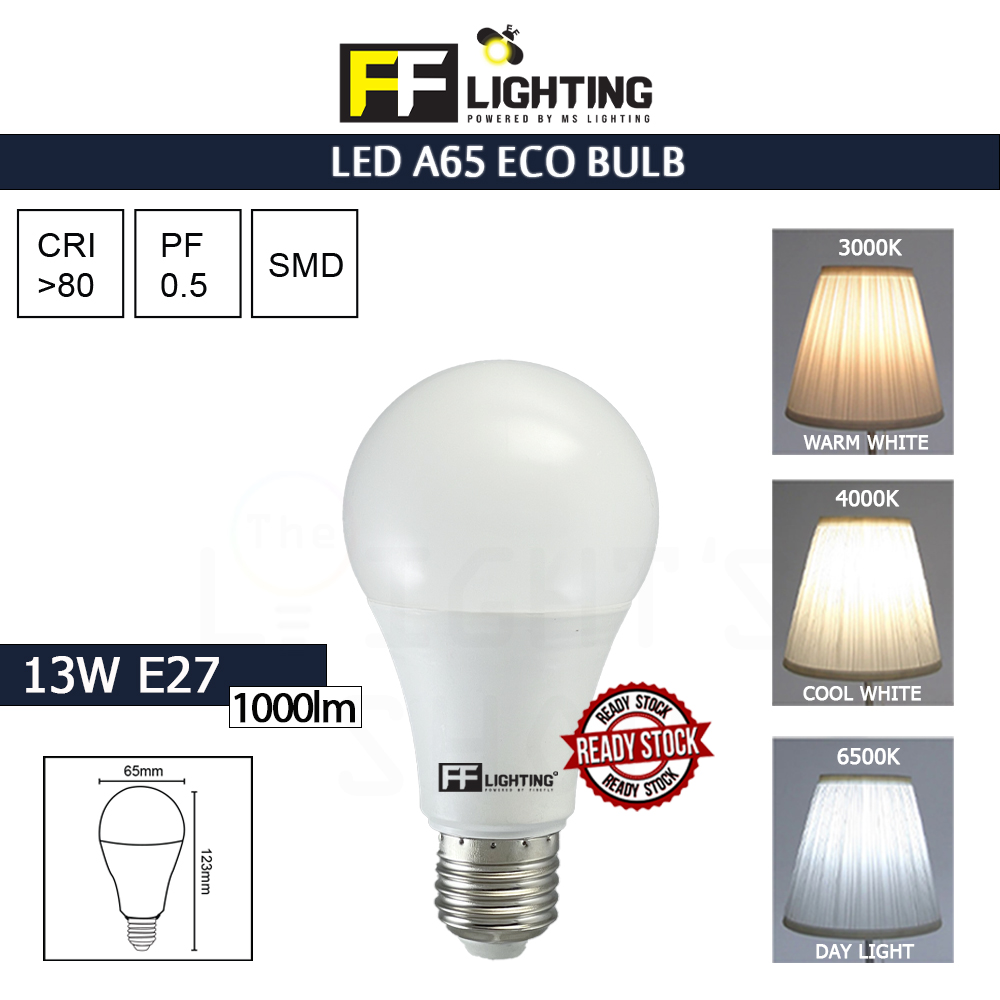 FFL Led A65 Eco Bulb 13W E27 Day Light/Cool White/Warm White#FF Lighting#E27 Bulb#A65 Led Bulb#Led Bulb#Mentol#电灯泡