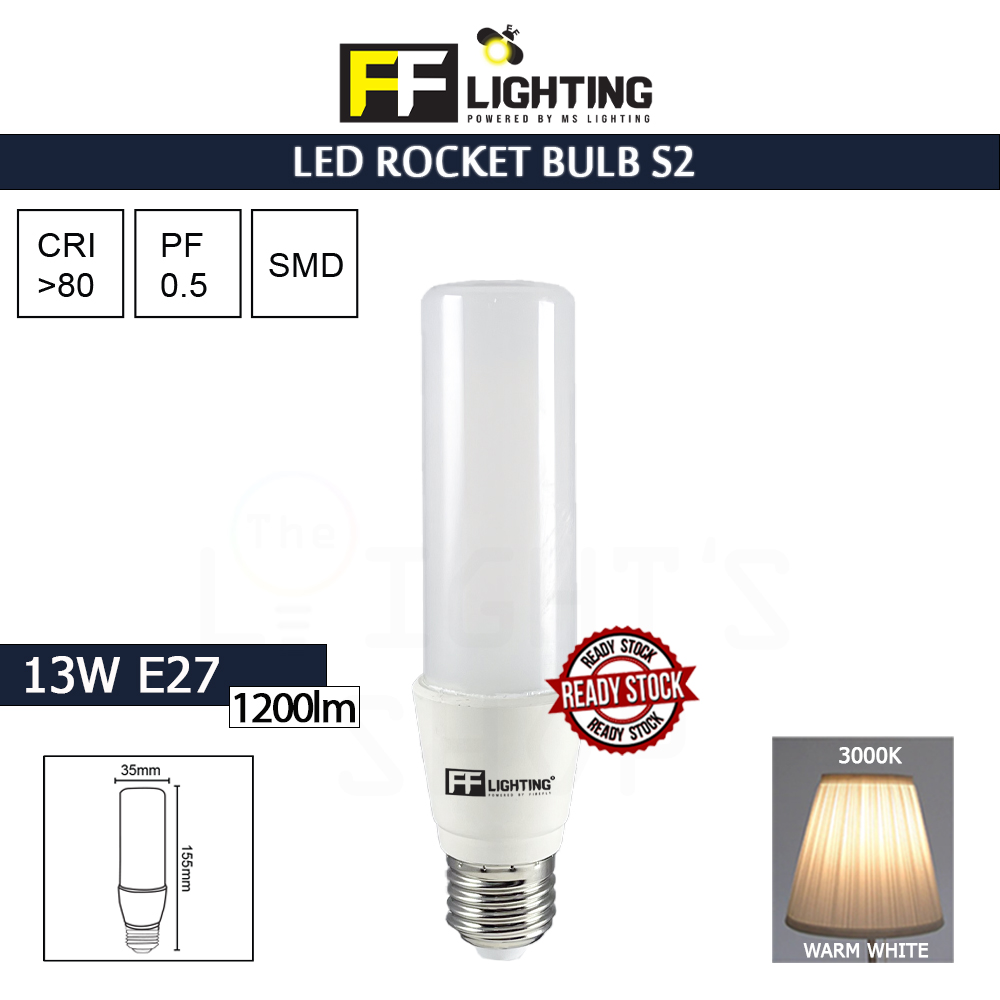 FFL Led Rocket Bulb (Series 2) 13W E27 Warm White#FF Lighting#E27 Bulb#Stick Bulb#Mentol#电灯泡 FFL Led Rocket Bulb (Series 2) 13W E27 Warm White#FF Lighting#E27 Bulb#Stick Bulb#Mentol#电灯泡