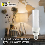 FFL Led Rocket Bulb (Series 2) 13W E27 Warm White#FF Lighting#E27 Bulb#Stick Bulb#Mentol#电灯泡