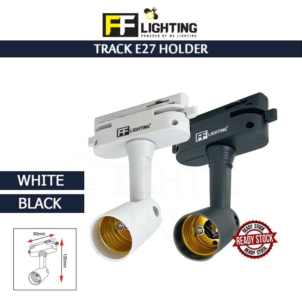 FFL Track E27 Holder Black/White#FF Lighting#Track Light Holder#E27 Base#Track Light Fitting#Track Rail Fitting FFL Track E27 Holder Black/White#FF Lighting#Track Light Holder#E27 Base#Track Light Fitting#Track Rail Fitting