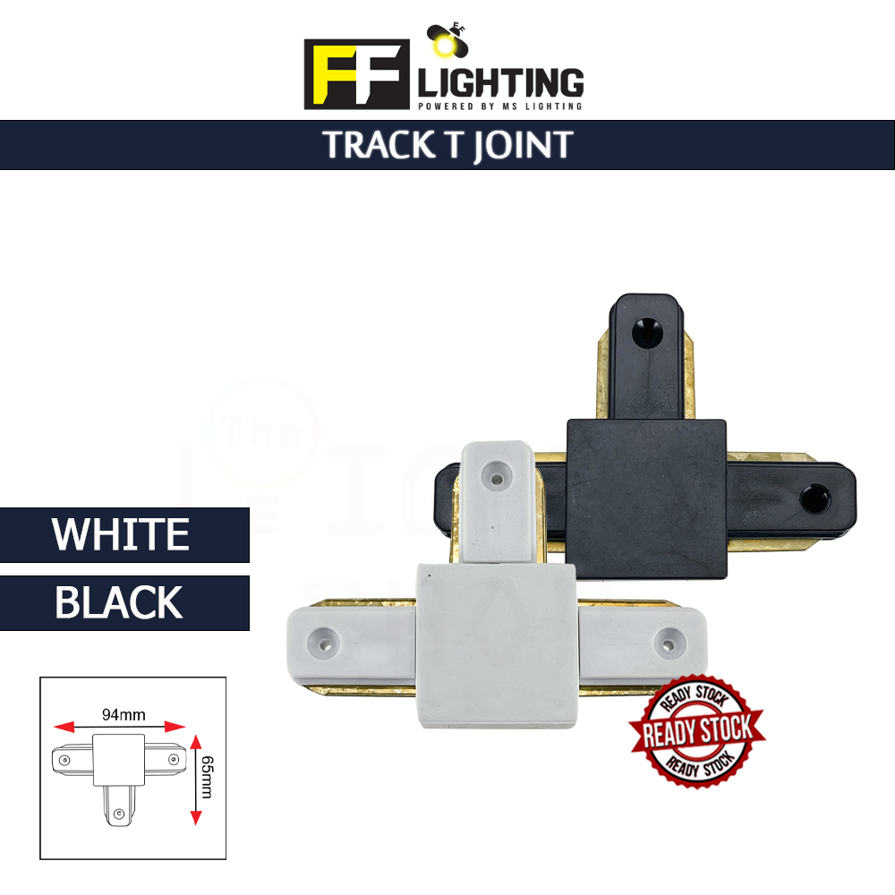 FFL Track Rail T Joint White/Black#FF Lighting#Track Rail Fitting#Track Light Fitting#Track Joint