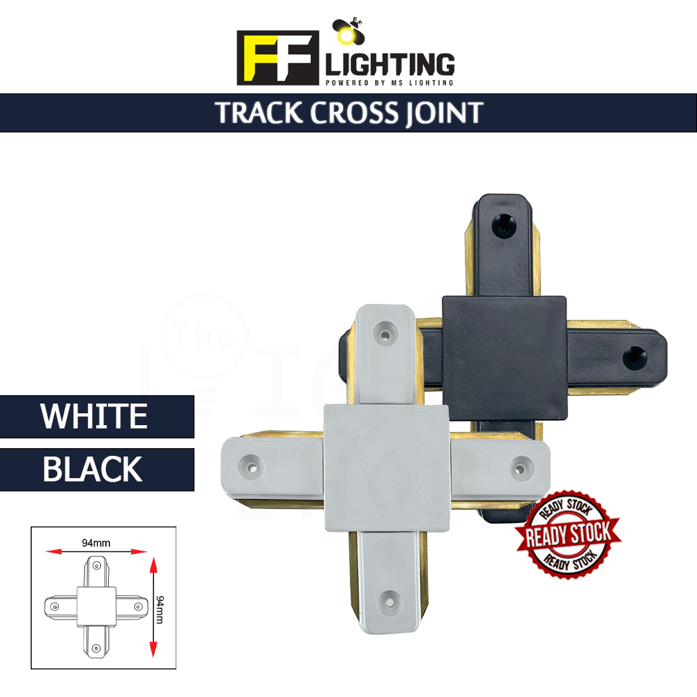 FFL Track Rail Cross(+) Joint White/Black#FF Lighting#Track Rail Fitting#Track Light Fitting#Track Joint