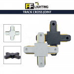 FFL Track Rail Cross(+) Joint White/Black#FF Lighting#Track Rail Fitting#Track Light Fitting#Track Joint