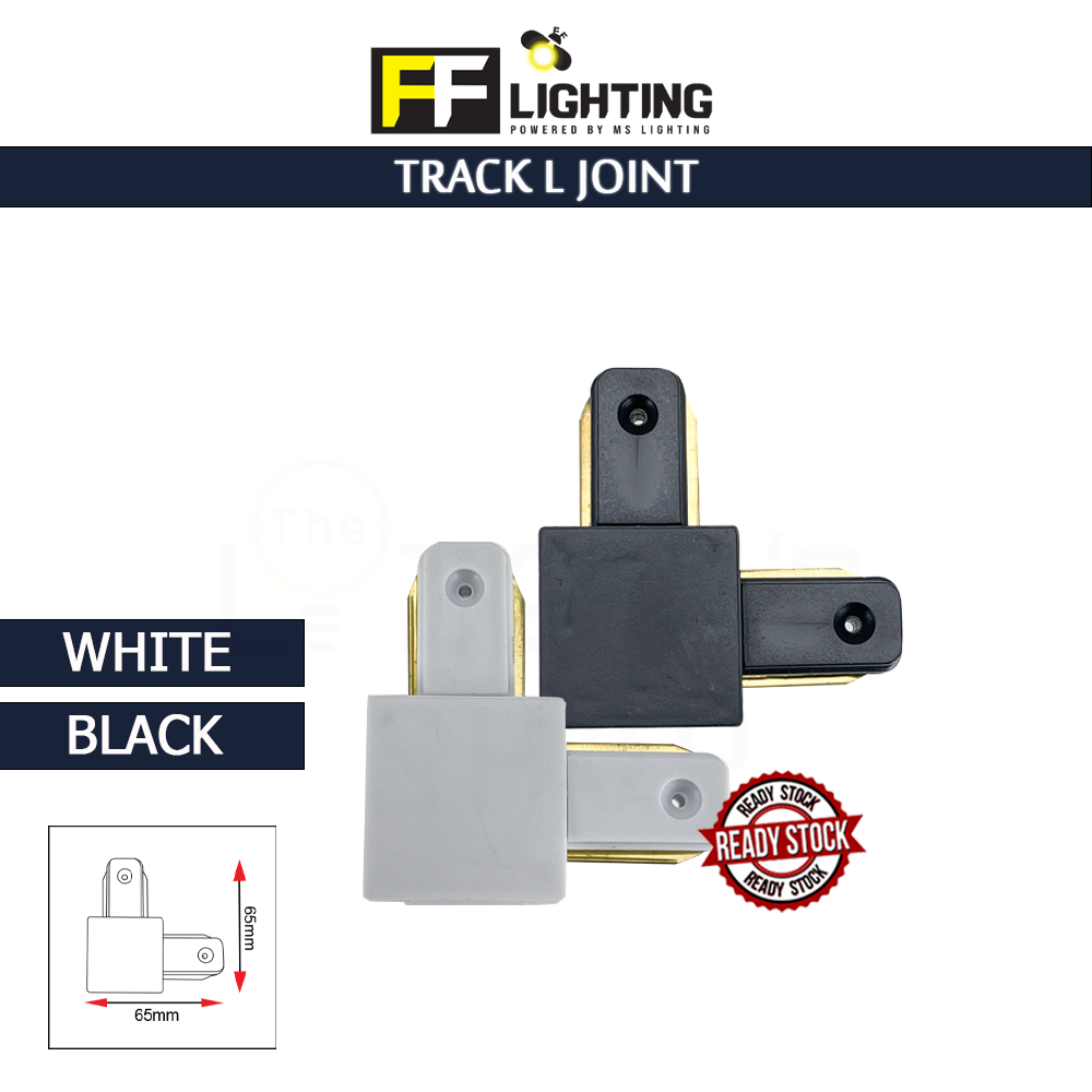 FFL Track Rail L Joint White/Black#FF Lighting#Track Rail Fitting#Track Light Fitting#Track Joint
