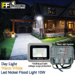 FFL Led Nickel Flood Light 10w Day Light/Warm White#FF Lighting#Outdoor Lighting#Flood Spotlight#Led Flood Light#Lampu