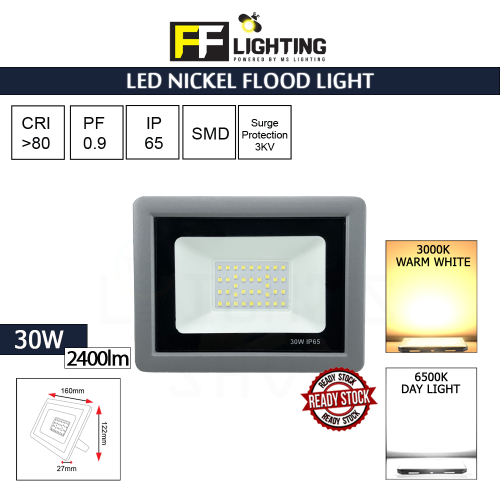 FFL Led Nickel Flood Light 30w Day Light/Warm White#FF Lighting#Outdoor Lighting#Flood Spotlight#Led Flood Light#Lampu FFL Led Nickel Flood Light 30w Day Light/Warm White#FF Lighting#Outdoor Lighting#Flood Spotlight#Led Flood Light#Lampu