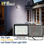 FFL Led Nickel Flood Light 50w Day Light/Warm White#FF Lighting#Outdoor Lighting#Flood Spotlight#Led Flood Light#Lampu