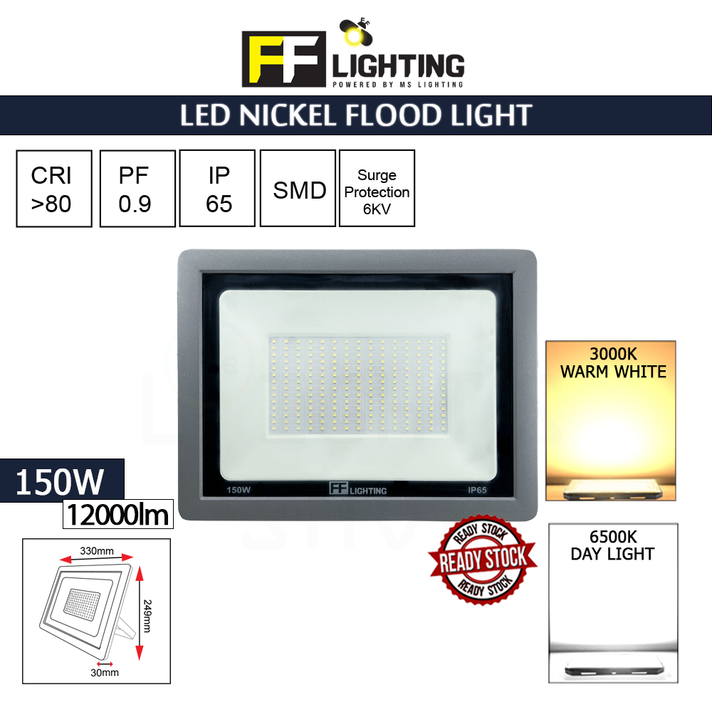 FFL Led Nickel Flood Light 150w Day Light/Warm White#FF Lighting#Outdoor Lighting#Flood Spotlight#Led Flood Light#Lampu FFL Led Nickel Flood Light 150w Day Light/Warm White#FF Lighting#Outdoor Lighting#Flood Spotlight#Led Flood Light#Lampu
