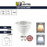 FFL Led GU10 Bulb 5W/8W Day Light/Warm White#FF Lighting#GU10 Led Bulb#Eyeball Bulb#Spot Light Bulb#Eyeball Spotlight Bulb