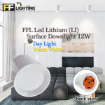 FFL Led Lithium (Li) Surface Downlight 12W Day Light/Warm White#FF Lighting#Led Downlight#Ceiling Light#Lampu Siling#灯