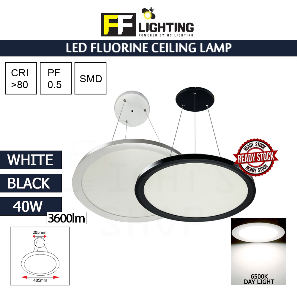 FFL Led Fluorine Ceiling Lamp 40W Black/White Day Light#FF Lighting#Led Ceiling Lamp#Led Ceiling Light#Lampu Siling#吸顶灯